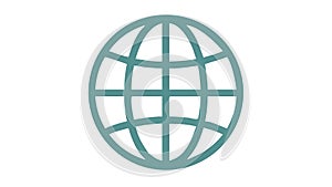 Simplified Globe Grid Vector Icon for Connectivity, vector design Generative AI