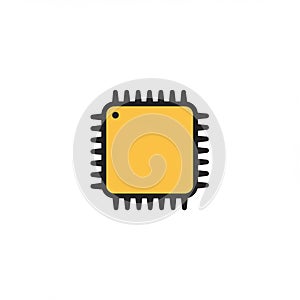 A simplified illustration of a microchip or integrated circuit. The