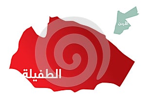 Simplified map of the governorate / district of Tafilah in Jordan