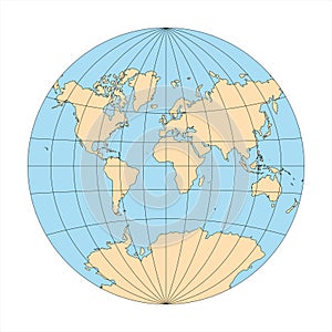 Simplified Map of World focused on Europe and Africa