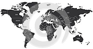 Simplified smooth border World map