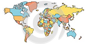 Simplified smooth border World map