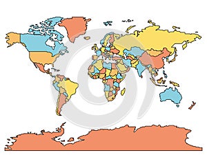 Simplified smooth border World map