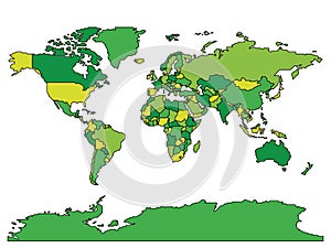 Simplified smooth border World map