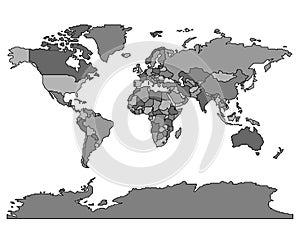 Simplified smooth border World map