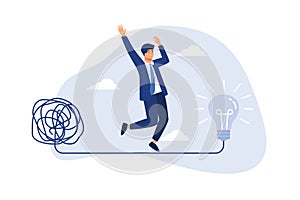 Simplify idea to find solution, thinking process or creativity to solve problem,