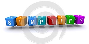 Simplify word block on white