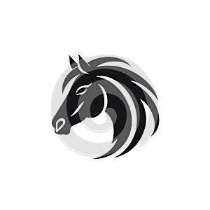 Simplistic Black Horse Head Logo: High Quality Photo And Dynamic Expressive Animations photo