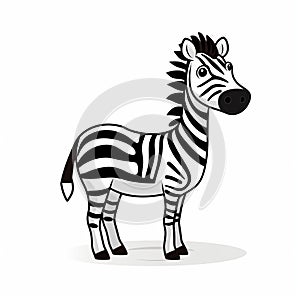 Simplistic Cartoon Zebra Icon - Playful Character Design photo