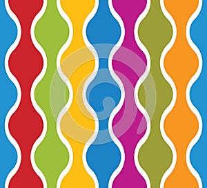 Simplistic colorful wavy lines seamless pattern.