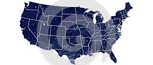 Simplistic Geometric US Map Highlighting Iowa. Concept Geometric Design, Minimalist Style, US Map,