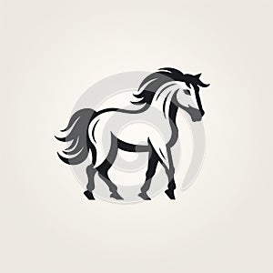 Simplistic Horse Logo On Light Background