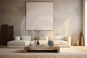 Simplistic Living room plants minimalism. Generate Ai