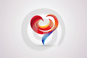 Simplistic Logo shape heart. Generate Ai