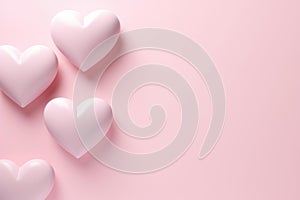 Simplistic Minimalistic hearts pastel pink. Generate ai
