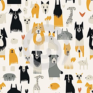 Simplistic and modern dog repeat pattern