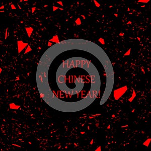 Simplistic red and black Chinese New Year card