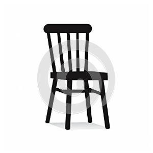 Simplistic Silhouette Of Secessionist Style Wooden Chair photo