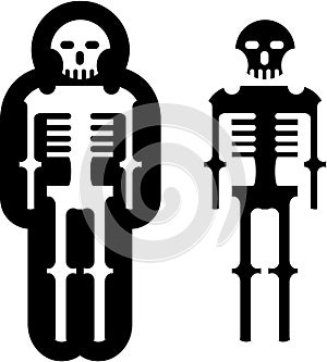 Simplistic skeleton Icon Vector eps