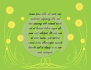 Simplistic Spring Background with Yellow Flowers