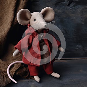 Simply grey mouse cloth handmade toy