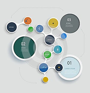 Simply infographic step by step molecule template design photo