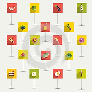Simply minimalistic flat food and diet symbol icon