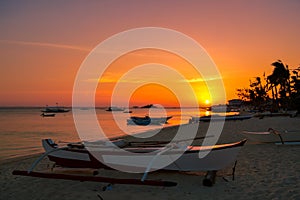 A simply stunning sunset over Malapascua Island, Cebu, Philippines photo
