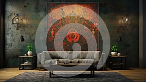 Simulated wall art in the bohemian style