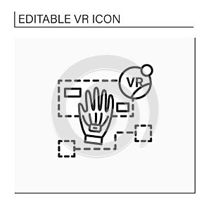 Simulation based learning line icon