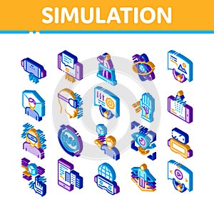 Simulation Equipment Isometric Icons Set Vector