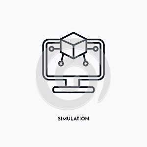Simulation outline icon. Simple linear element illustration. Isolated line Simulation icon on white background. Thin stroke sign