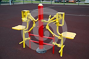 Simulator metal bright colors on the Playground with rubberized coating.