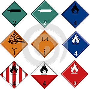 Rhombus signs of clp, dangerous goods photo