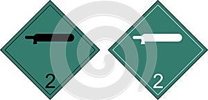 Rhombus signs of clp, dangerous goods photo