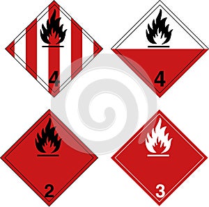 Rhombus signs of clp, dangerous goods photo