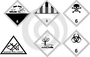 Rhombus signs of clp, dangerous goods photo