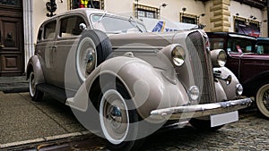 SINAIA, ROMANIA - JUN 30, 2018: Old Chrysler Plymouth at classic car exposition