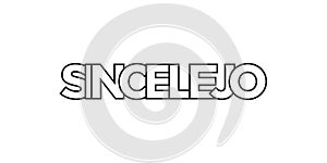 Sincelejo in the Colombia emblem. The design features a geometric style, vector illustration with bold typography in a modern font photo