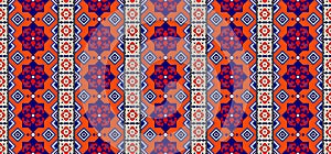 Sindhi Colourful Red Ajrak Pattern, Vector Illustration. Sindhi Red Ajrak Pattern, Vector Illustration