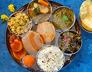 Indian food Vegetarian thaali meals