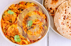 Sindhi meal- Aani curry with roti