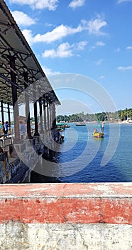 Sindhudurg Sea fort by boat ferry, in Malvan, Maharashtra, India.