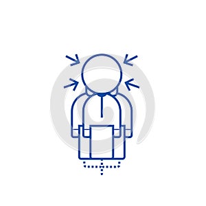 Sinergy line icon concept. Sinergy flat  vector symbol, sign, outline illustration.