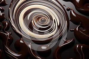 Sinfully-delicious Decadent dark chocolate swirl. Generate Ai