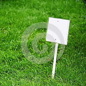 Sing board on grass