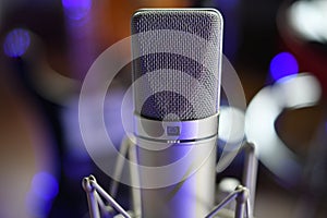 ``Sing II` Unretouched studio condenser microphone close up