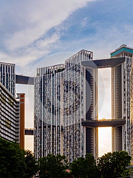 SINGAPORE - 13 APR 2019 - The Pinnacle@Duxton / Pinnacle at sunset