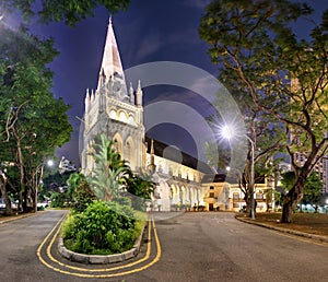 Singapore - Andrew`s Cathedral at night
