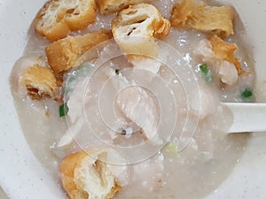 Singapore A bowl of fish porridge rice gruel